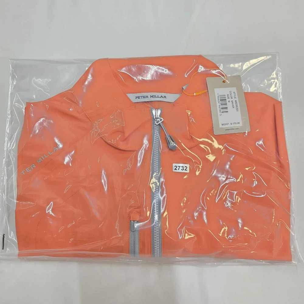 Quiet Luxury NWT Peter Millar Hyperlight Gust Jacket Men’s M Orange Windproof - Picture 14 of 14